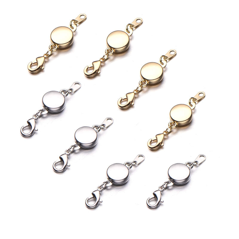 Zpsolution Locking Magnetic Clasps for Jewelry Necklaces Bracelets - Light and Small Keep The Clasp in Back 4 Gold and 4 Silver - NewNest Australia