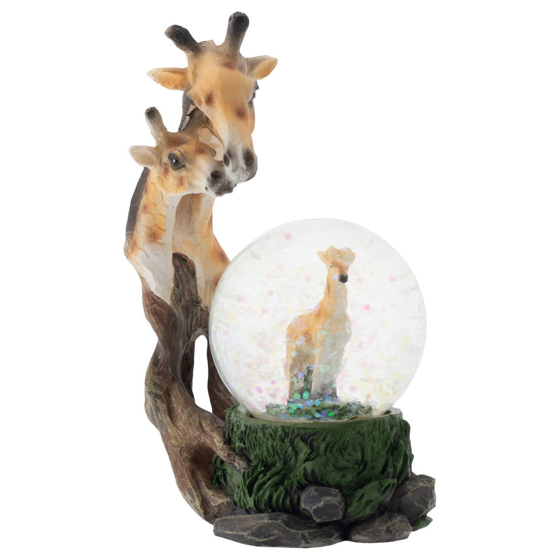 NewNest Australia - Elanze Designs Giraffe Family on Plains Figurine 45MM Glitter Water Globe Decoration 