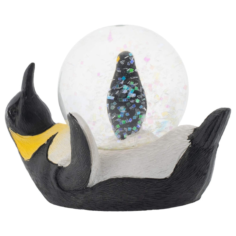 NewNest Australia - Elanze Designs Yellow Neck Penguin Mommy and Chick Figurine 45MM Glitter Water Globe Decoration Multicolor 