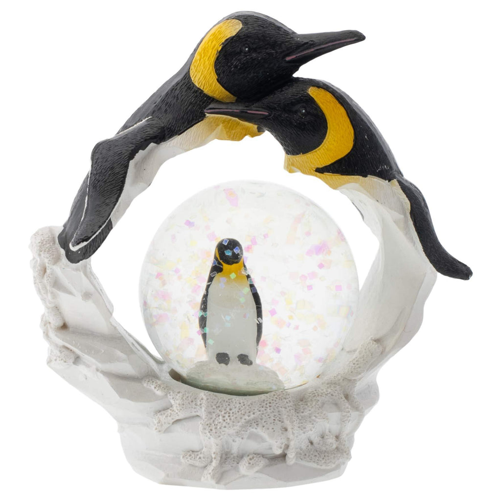 NewNest Australia - Elanze Designs Yellow Neck Penguin Family Figurine 45MM Glitter Water Globe Decoration 