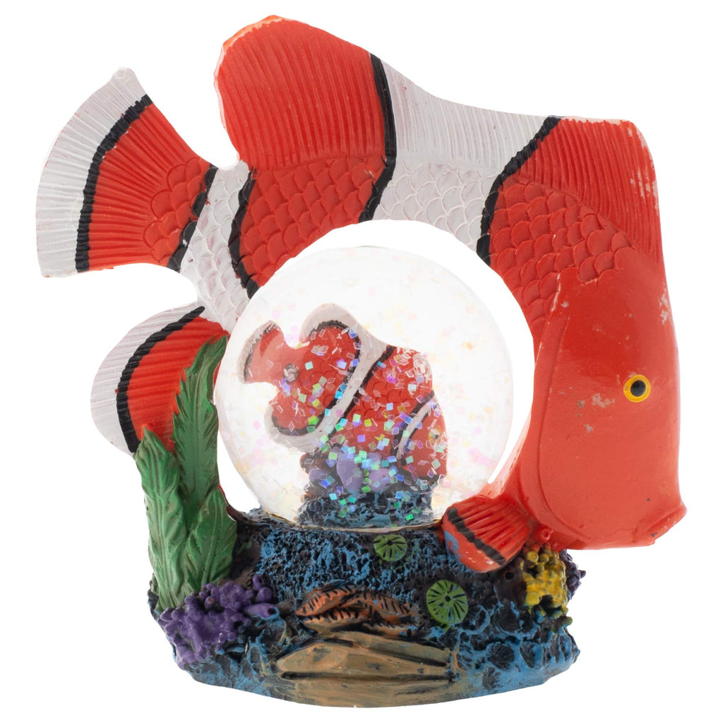 NewNest Australia - Elanze Designs Striped Clown Fish Figurine 45MM Glitter Water Globe Decoration 