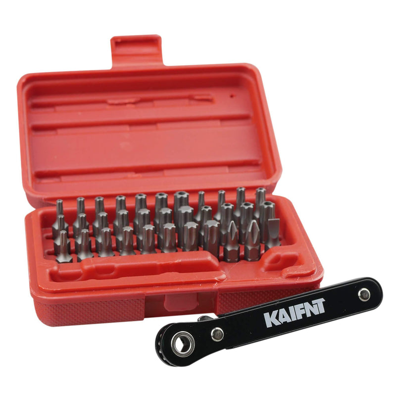 KAIFNT K403 Comprehensive Torx Bit Set with Mini Ratchet Wrench, 1/4-Inch Drive, 34-Piece - NewNest Australia