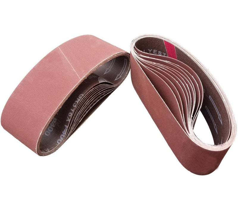M-jump 20 PCS 3 x 21 Inch Sanding Belts | 400 Grit Aluminum Oxide Sanding Belt | Premium Sandpaper for Portable Belt Sander – 20 Pack 400 Grits - NewNest Australia