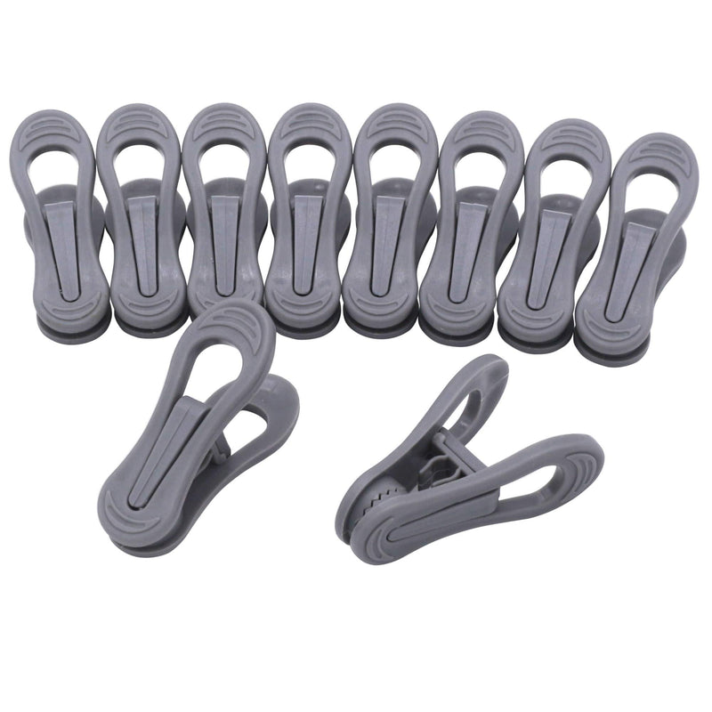 NewNest Australia - Tissir 24pc Grey Plastic Hanger Clips, Strong Pinch Grip Finger Clips for Plastic Clothes Hangers, Multi-Purpose Hanger Clips 