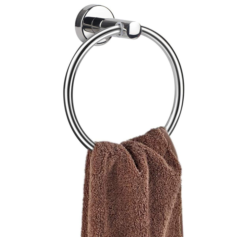 MongFun Towel Ring for Bathroom, Hand Towel Ring Chrome, Bath Towel Holder Hanger Hooks for Kitchen, Silver Rustproof Polished 304 Stainless Steel (Drill Needed) - NewNest Australia