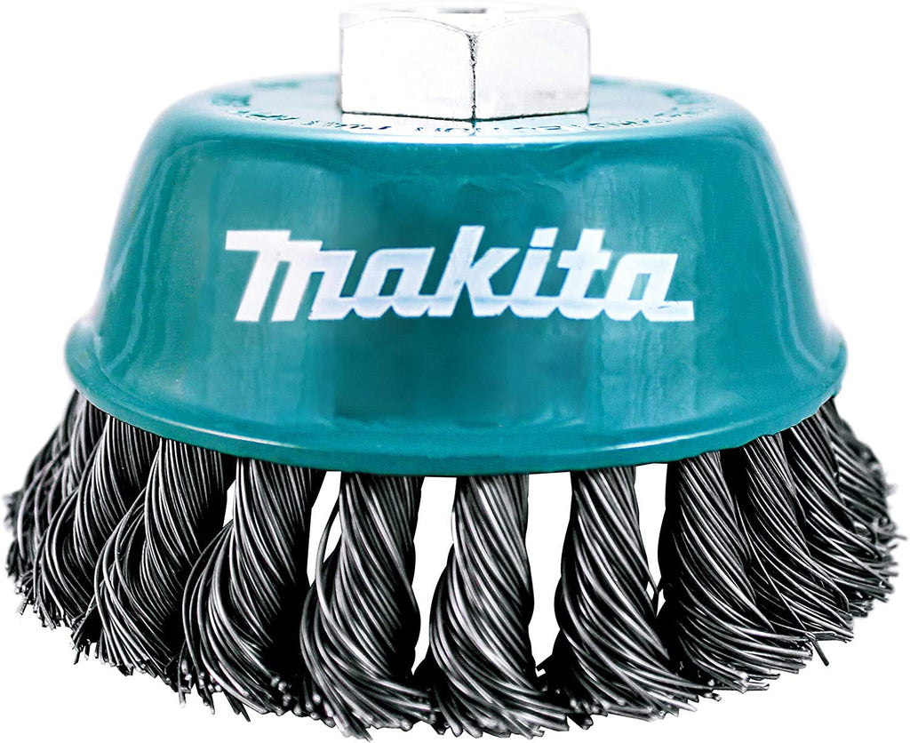 Makita 1 Piece - 4 Inch Knotted Wire Cup Brush for Grinders - Heavy-Duty Conditioning for Metal - 4" x 5/8-Inch | 11 UNC - NewNest Australia