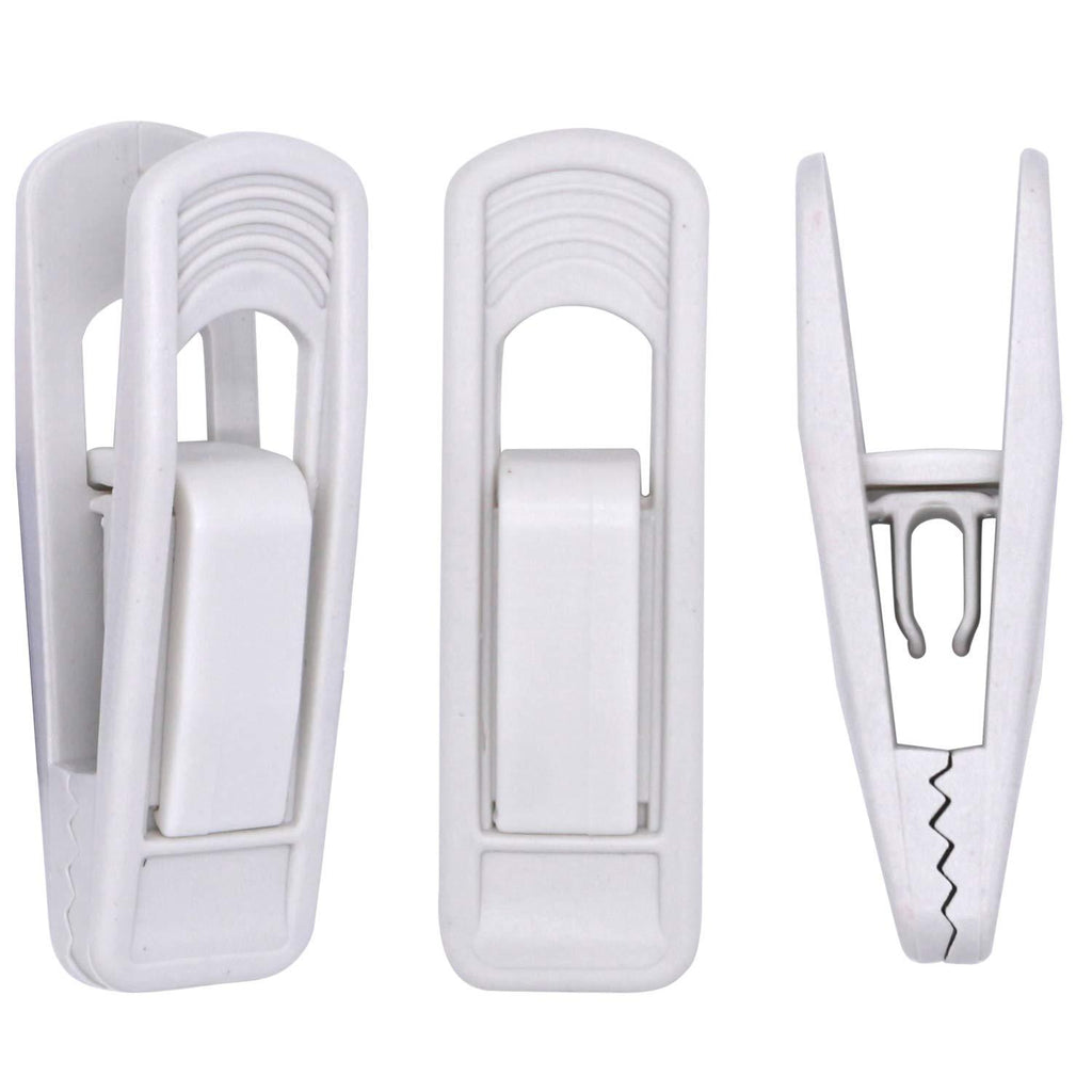 NewNest Australia - Tinfol 40pc Hanger Clips - White Strong Pinch Grip Clips for Use with Slim-line Clothes Velvet Hangers, Multi-Purpose Finger Clips for Home 