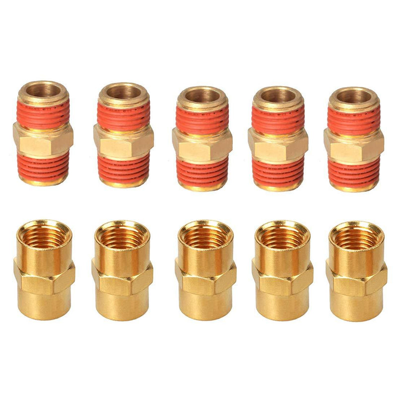 YOTOO Solid Brass Air Hose Fittings, Male and Female Couplings 1/4 inch x1/4 inch NPT with Storage Case, 10-Piece Packed - NewNest Australia