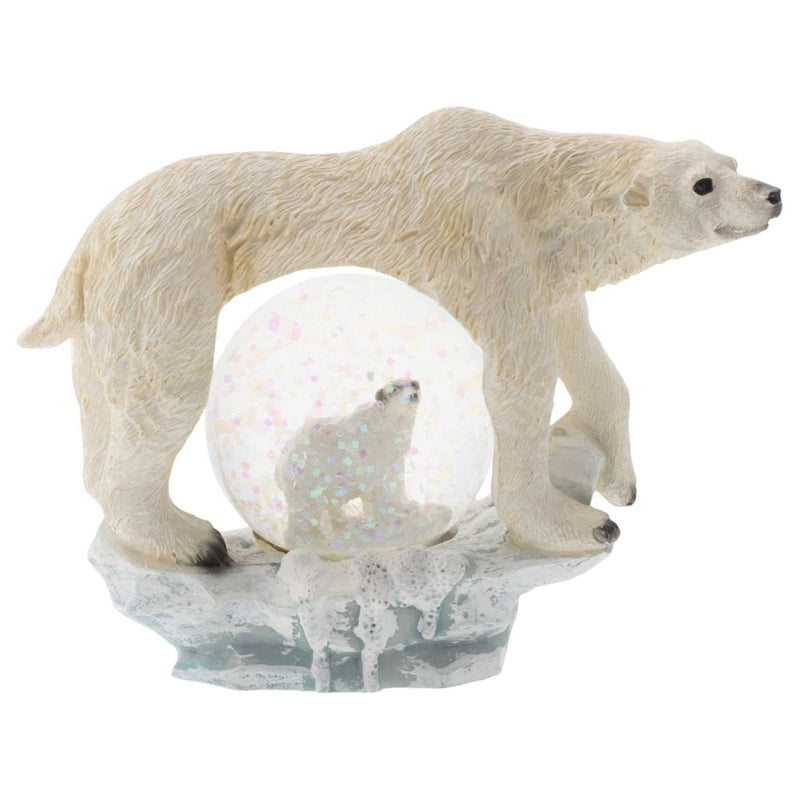 NewNest Australia - Elanze Designs White Polar Bear Figurine 45MM Glitter Water Globe Decoration 