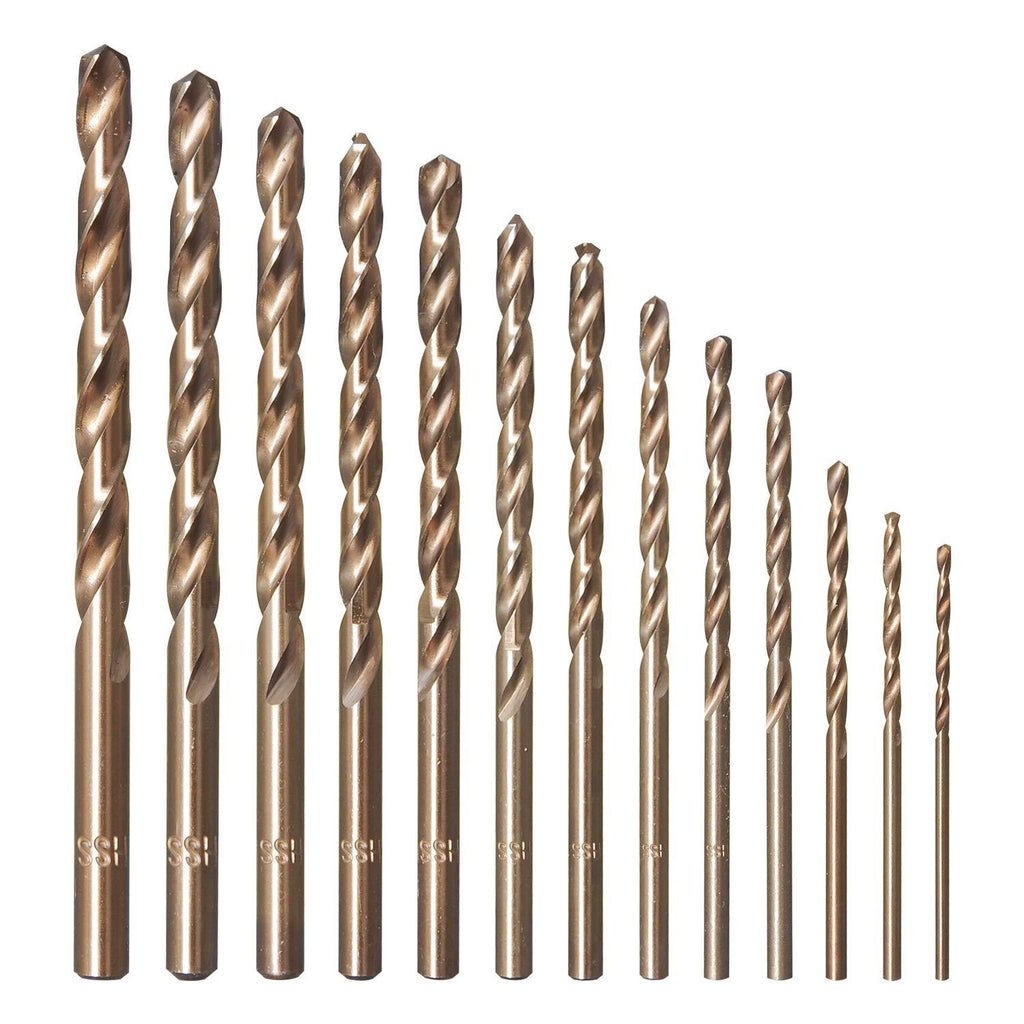 amoolo Cobalt Drill Bit Set (13 pcs), M35 HSS Metal Drill Bits for Steel, Stainless Steel, Metal and Cast Iron,1/16"-1/4" 1/16-1/4in - NewNest Australia