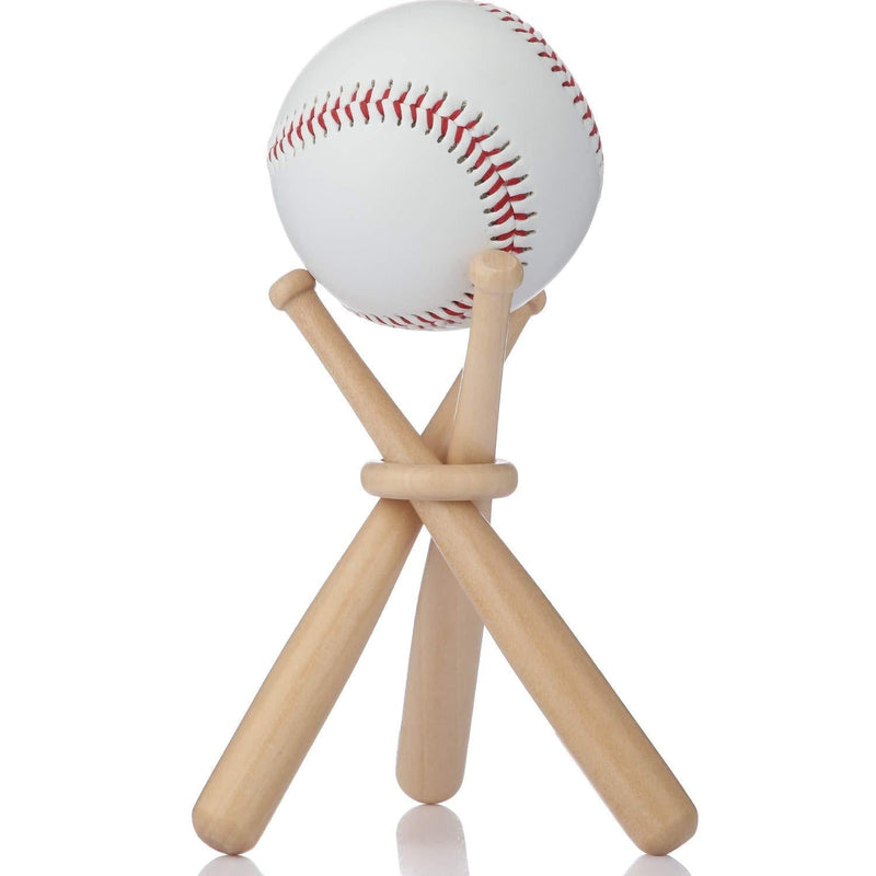 NewNest Australia - Baseball Stand Holder Wooden Baseball Bats Display Stand Holder Set for Ball for Kids (1) 