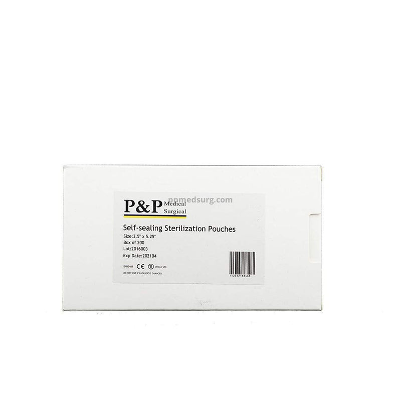 Sterilization Pouches 3.5”x5.25” Self-Sealing Autoclave Bags with Indicators for Professional Surgical Instrument Cleaning by P&P MEDICAL SURGICAL Box of 200 - NewNest Australia