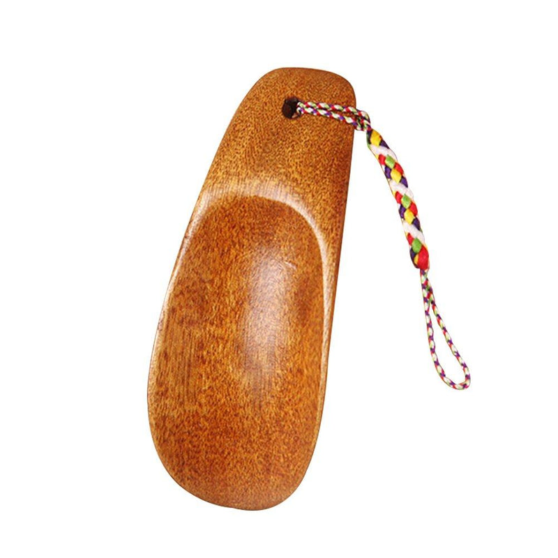 NewNest Australia - Natural Wooden Shoe Horn with Hanging Strap Spoon Shoes Horn for Men Women Kids 