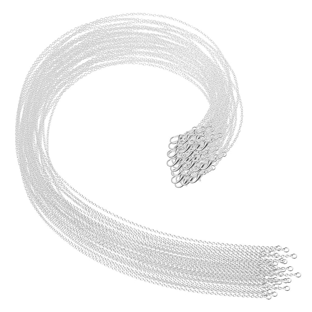 30 Pack Necklace Chains Bulk for Jewelry Making, Selizo Bulk Necklace Chains Silver Plated Cable Chains for Jewelry Making, 1.2 mm (18 Inches) 18 Inches - NewNest Australia