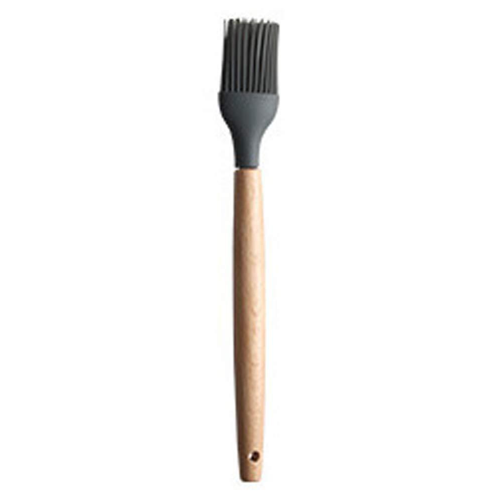 NewNest Australia - IOQSOF Black Premium Basting Pastry High Heat Resistant Nonstick Silicone Brush for Baking,Cooking & Grilling-Strong Wooden Handles 