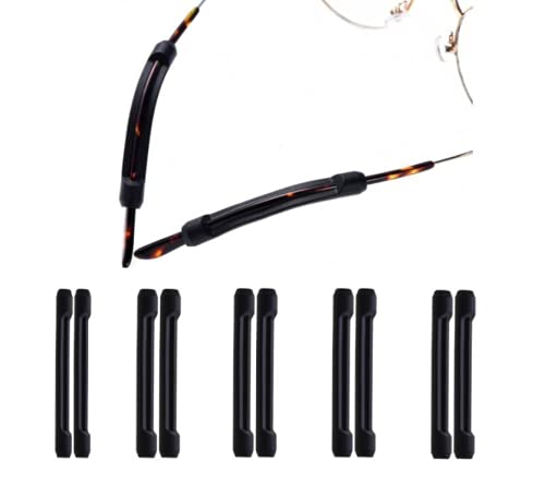 DNHCLL 5 Pairs Black Soft Silicone Eyeglass Ear Cushions Temple Tips Eyeglass Pads Anti Slip Glasses Ear Hook Comfort Sport Ear Grips,Eyeglasses Leg Antiskid Cover for Reading Glasses, Sunglasses - NewNest Australia