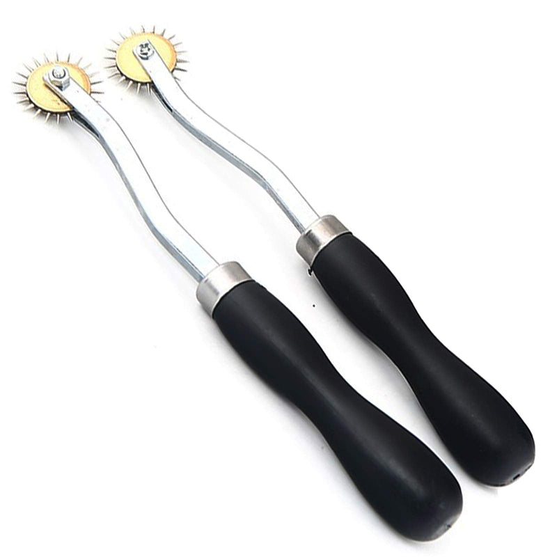 TIHOOD 2PCS Needle Point Tracing Wheel, 4mm Leather Paper ClothSewing Overstitch Wheel Tool Black - NewNest Australia