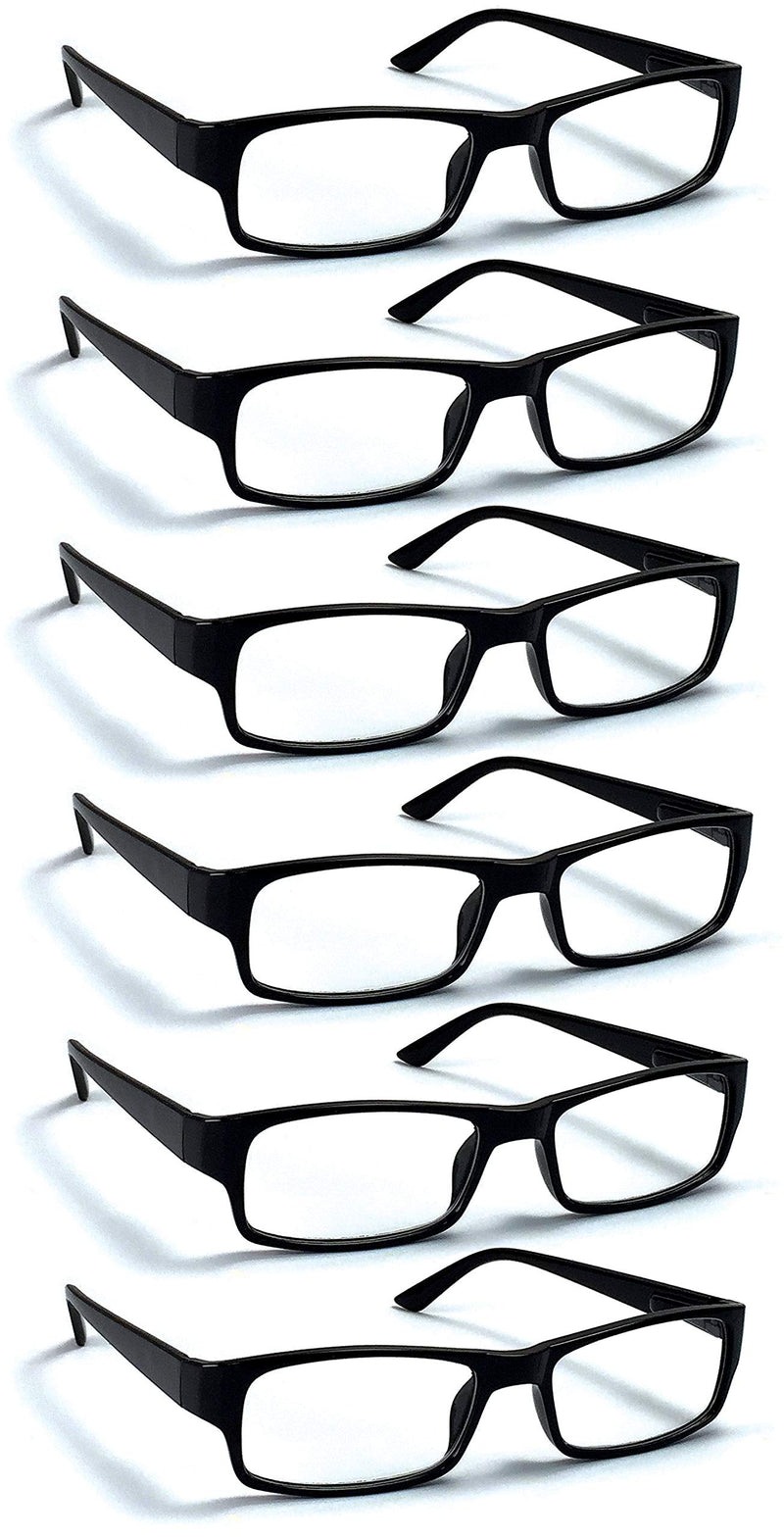 6 Pack Reading Glasses by BOOST EYEWEAR, Traditional Black Frames, with Spring Loaded Hinges 1.0 Diopters 9.0 Millimeters 2.00 Inches 0.00 6 - NewNest Australia