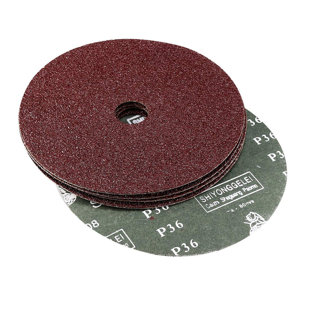 uxcell 6-Inch x 7/8-Inch Aluminum Oxide Resin Fiber Discs, Center Hole 36 Grit Sanding Grinding Discs, 10 Pack - NewNest Australia