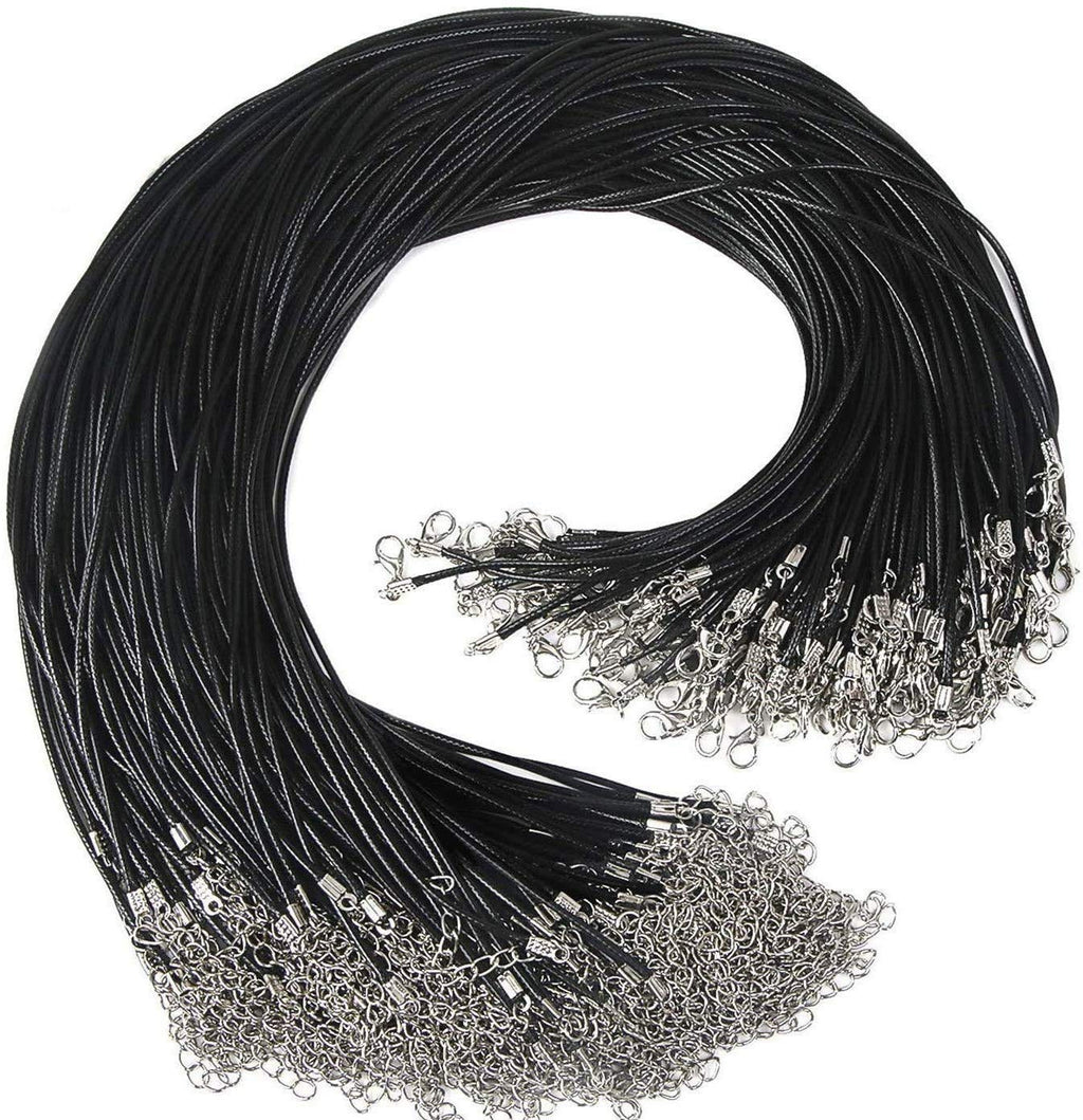 120pcs Black Necklace Cord with Clasp 1.5mm Bulk Necklace String for Bracelet Necklaces Pendants Jewelry Making Accessories(20 Inches) 120 - NewNest Australia