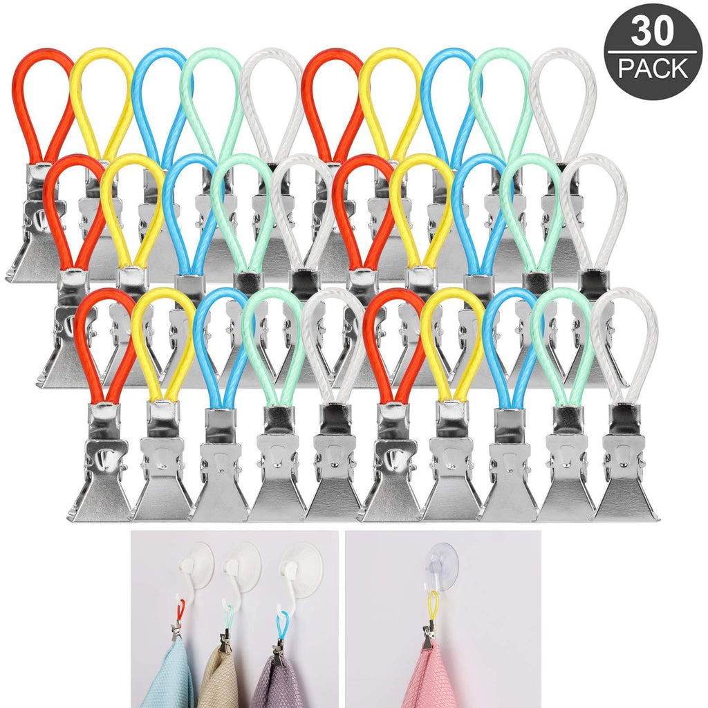 NewNest Australia - AKWOX (30-Pack) Kitchen Towels Clip, Tea Towel Holder Clips,Cloth Hook Clip Hangers for Home Kitchen Bathroom Cupboards Hanging Towels 