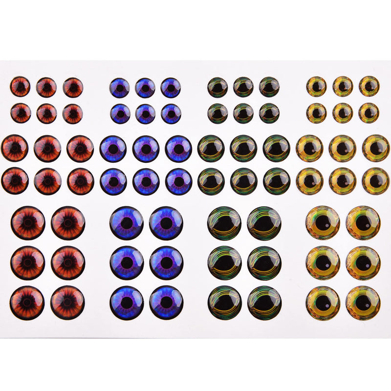 Fishing Eyes for Lures, 3D/4D/5D Realistic Holographic Lure Eyes Fishing Bait Making Kit Fly Tying Material DIY Fishing Tool 5D Lure Eyes 360pcs/6-10mm(5pack) - NewNest Australia