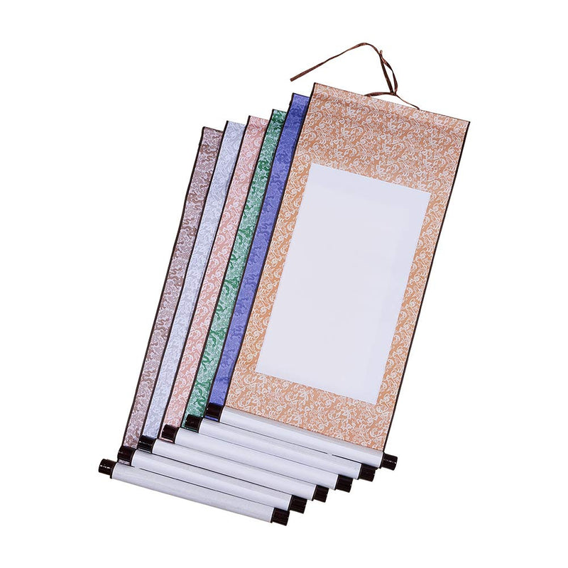 WANDIC Blank Hanging Scroll, 6 Pcs Blank Painting Scrolls Calligraphy Wall Mounting Scrolls Chinese Paper Scrolls for Art Painting Calligraphy Writing - NewNest Australia