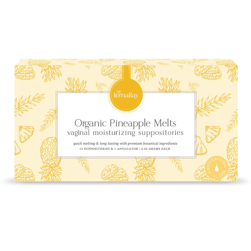 Femallay® Organic Pineapple Vaginal Moisturizing Suppository Melts – 14 individually sealed suppositories + 1 applicator - NewNest Australia