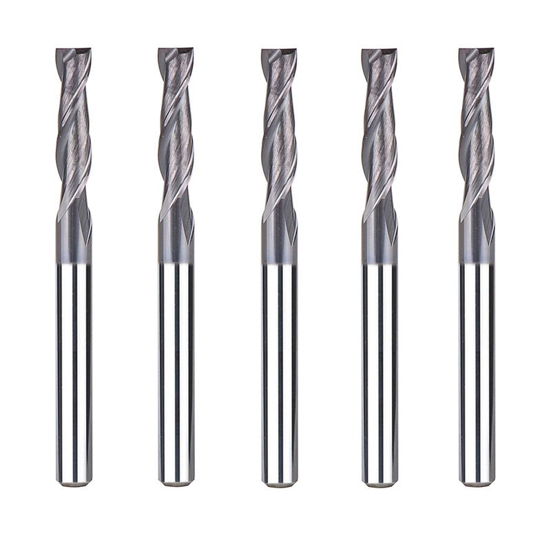 SpeTool 5Pcs 2-Flute Square Nose Carbide End Mill 1/8 Inch Router Bit with 1/8 inch Shank CNC Machine Tools, TiAlN Coated D1/8" - NewNest Australia