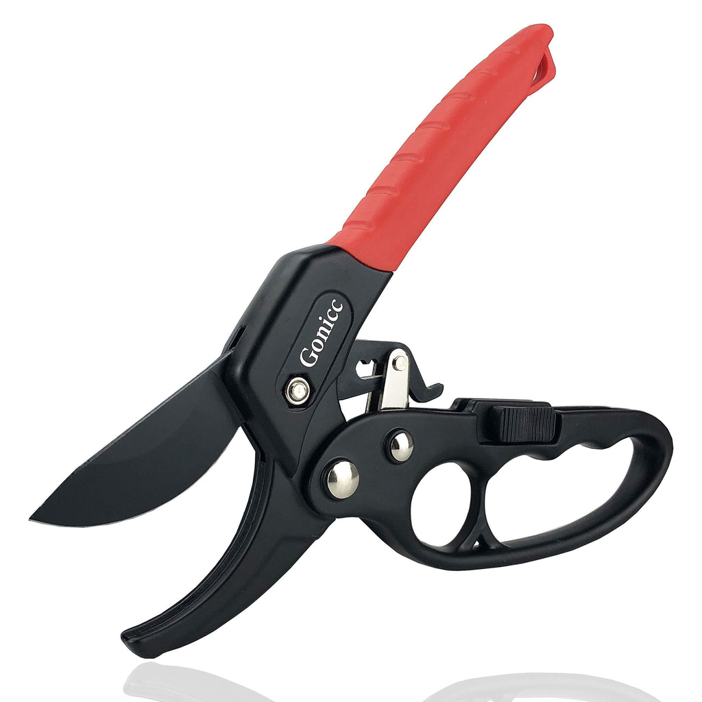 gonicc 8" Professional Ratchet Anvil Pruning Shears (GPPS-1011), Ratcheting Mechanism, Anvil Groove Design, Reinforced Design Handle, Garden Shears Clippers, Anvil Pruner, Hand Tools Scissors Loppers - NewNest Australia