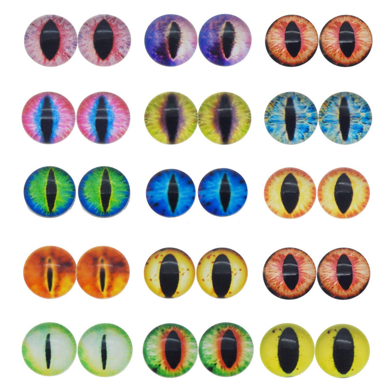 JJG 100PCS 6mm Dragon Eyes Round Glass Cabochon Flatback Jewelry Findings Horse Eyes Cat Eyes Doll Eye Dome Cameo Pendant Settings in Pairs - NewNest Australia