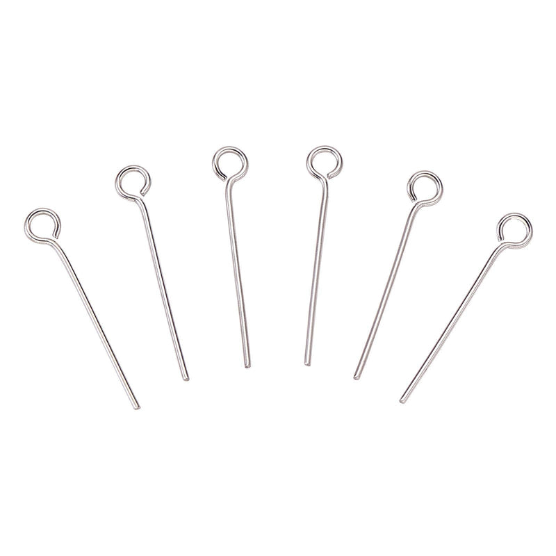 DanLingJewelry Approx 200 Pcs 304 Stainless Steel Head Pins 24-Gauge Eye pins for Jewelry Making(Approx 20mm Long,Pin:0.6mm,Hole:2mm) 20mm-eye Pins - NewNest Australia