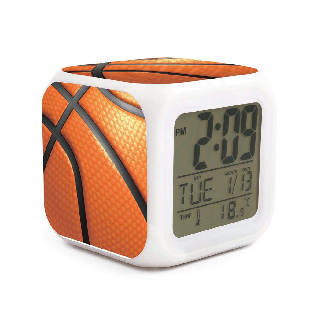 NewNest Australia - AnkasAsasd Basketball Alarm Clock for Kids, LED Digital Bedroom Alarm Clock Easy Setting Cube Wake Up Clocks Soft Nightlight Large Display Ascending Sound One Size 