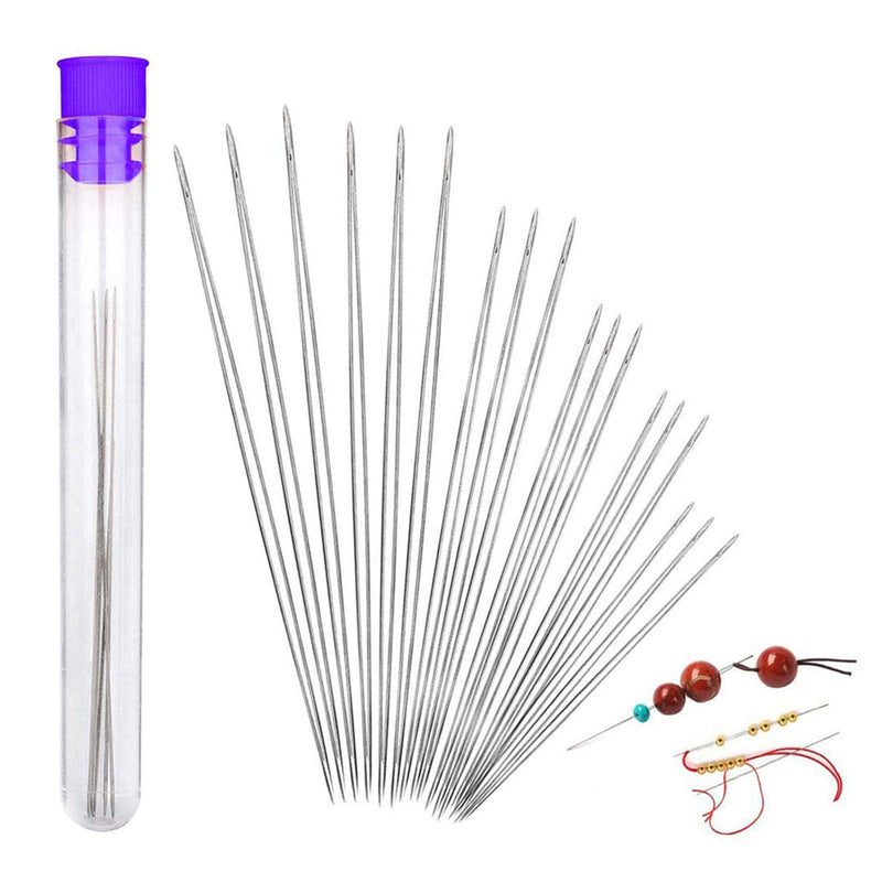 18 Pieces Beading Needles, 6 Sizes Seed Beads Needles Big Eye Beading Needles Collapsible Beading Needles Set for Jewelry Making with Needle Bottle - NewNest Australia