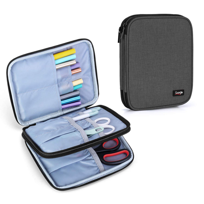 Luxja Carrying Bag Compatible with Cricut Pen Set and Basic Tool Set, Double-Layer Organizer Compatible with Cricut Accessories (Bag Only), Black - NewNest Australia