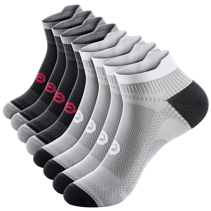 PAPLUS Ankle Compression Sock for Men and Women 2/4/6 Pairs, Low Cut Compression Running Sock with Ankle Support Black+ Grey (4 Pairs) Large-X-Large - NewNest Australia