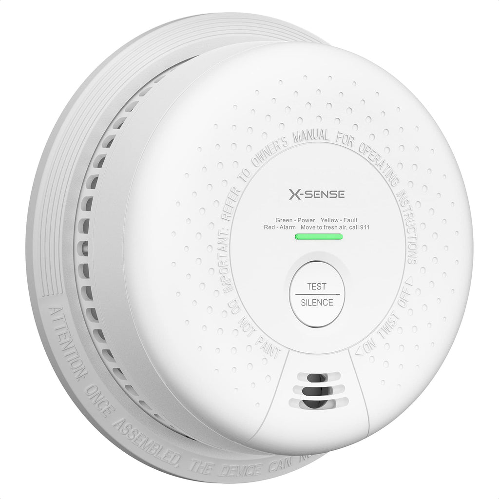 X-Sense 10-Year Battery (Not Hardwired) Combination Smoke and Carbon Monoxide Detector Alarm, Dual Sensor Smoke CO Alarm Complies with UL 217 & UL 2034 Standards, Auto-Check, SC03 1-Pack - NewNest Australia