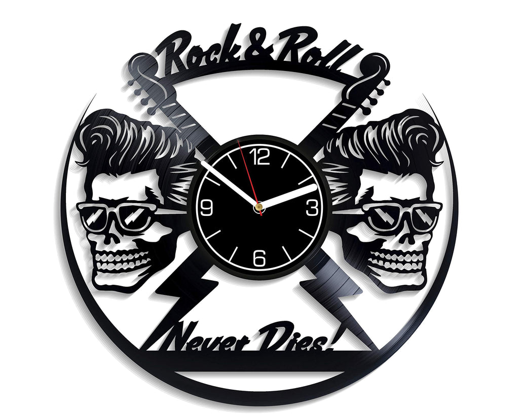 NewNest Australia - Kovides Rock and Roll Vinyl Record Music Wall Clock Music Wall Art Rock n Roll Clock Rock Wall Clock Modern Rock n Roll Gift Vintage Rock n Roll Vinyl Clock Music Home Decoration 12 inch Wall Clock 