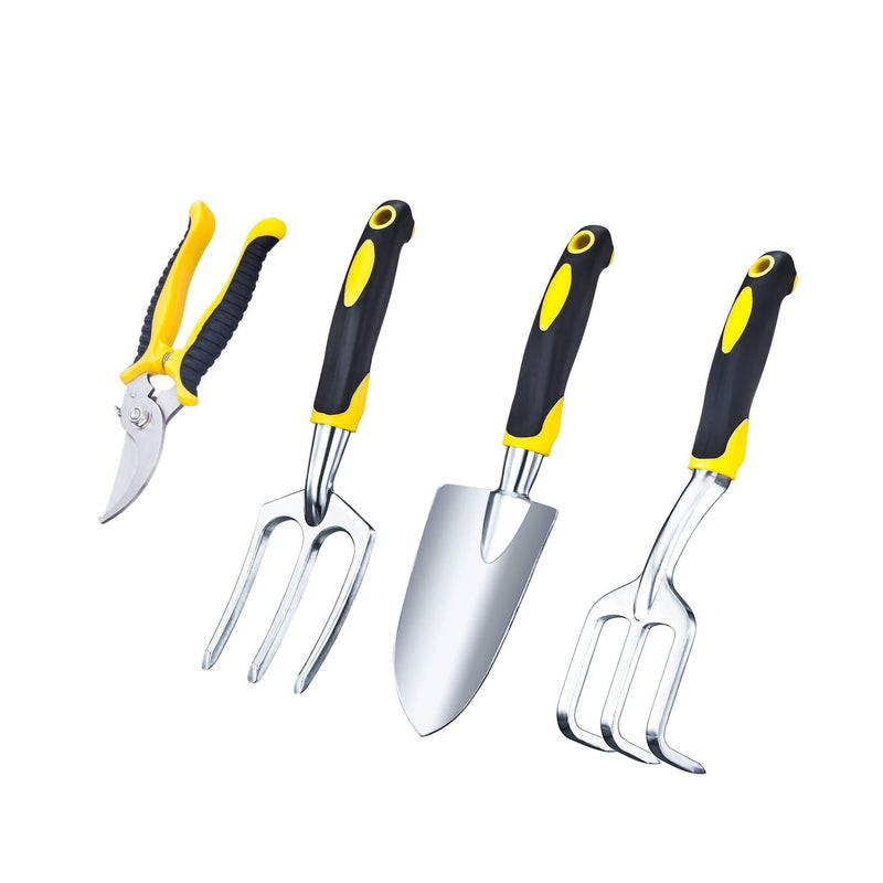 VILIVIT Gel Grip Garden Tools Kit 4 Piece - Gardening Tool Sets with Aluminum Heads - Trowel Cultivator Pruner and Weeding - NewNest Australia