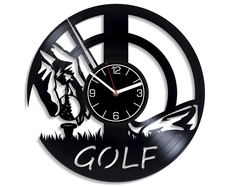 NewNest Australia - Kovides Golf Vinyl Record Wall Clock Golf Wall Clock Modern Golf Gift Golf Club Wall Art Golf Home Decor 12 inch Wall Clock Golf Vinyl Clock Golf Gift for Men Golf Clock Golf Sport 