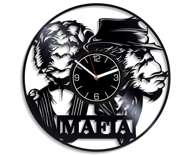 NewNest Australia - Kovides Mafia Vinyl Record Wall Clock Mafia Wall Art Mafia Clock Art Mafia Wall Clock Modern Mafia Gift Vintage Clock Mafia Vinyl Clock Mafia Home Decoration 12 inch Wall Clock 