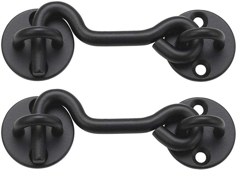Raswik (2 Pack) 4" Privacy Hook and Eye Latch for Sliding Barn Door, Black - NewNest Australia