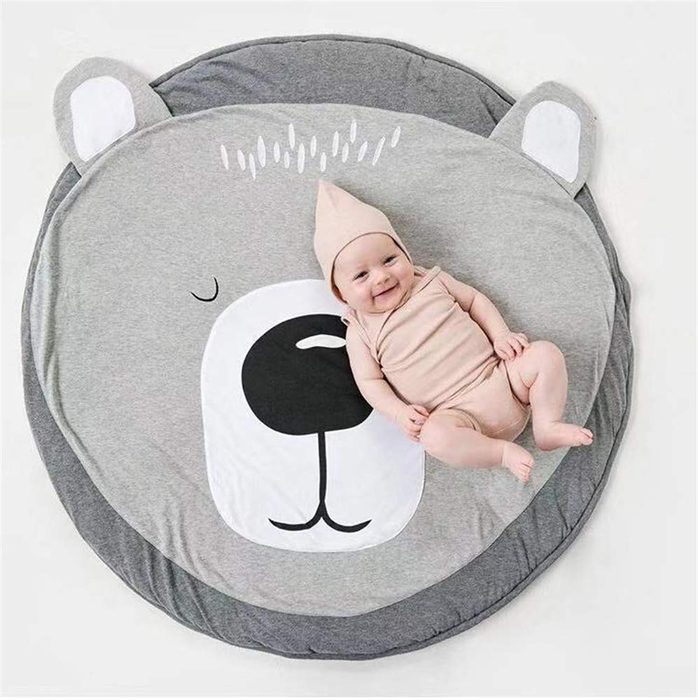 Abreeze Bear Baby Round Play Pad Crawling Mat Crawl Cushion Air-Conditioned Rug for Kids Children Toddlers Bedroom - NewNest Australia