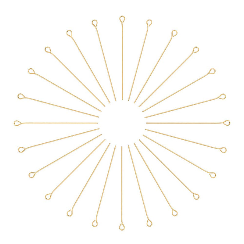 UNICRAFTABLE 500pcs Golden 304 Stainless Steel Eyepins 40mm Open Eye Pins Head Pin Jewelry Making Findings DIY Components for Beads Making Connector 40x3mm Hole 2mm Pin 0.6mm - NewNest Australia