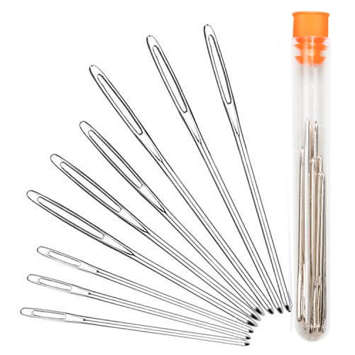 Hekisn Large-Eye Blunt Needles, Stainless Steel Yarn Knitting Needles, Sewing Needles, Crafting Knitting Weaving Stringing Needles,Perfect for Finishing Off Crochet Projects (9 Pieces) 9 Pieces - NewNest Australia