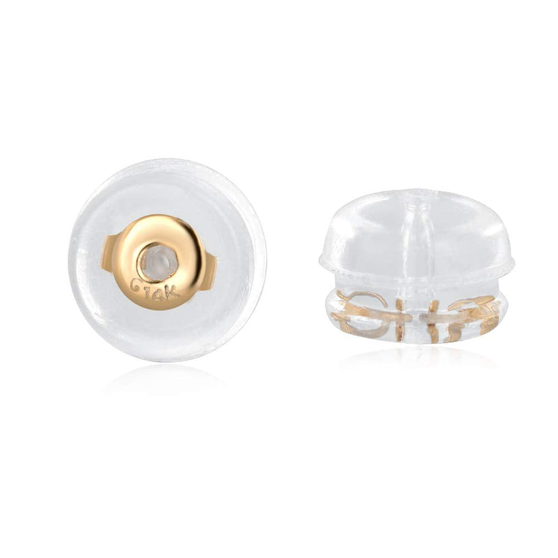 Real 14K Solid Gold Earring Backs Hypoallergenic Soft Clear Silicone Earrings Backings Replacements Secure Safety for Studs/Drops Comfortable and Hypoallergenic( 1 pair ) gold earrings backs - NewNest Australia