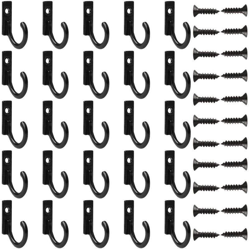 NewNest Australia - Maosifang Wall Mounted Hook Hangers Metal Hook Single Hook Robe Hook with Screws for Hanging Coat Key Hat Jewelry,30 Sets(Black) Black 