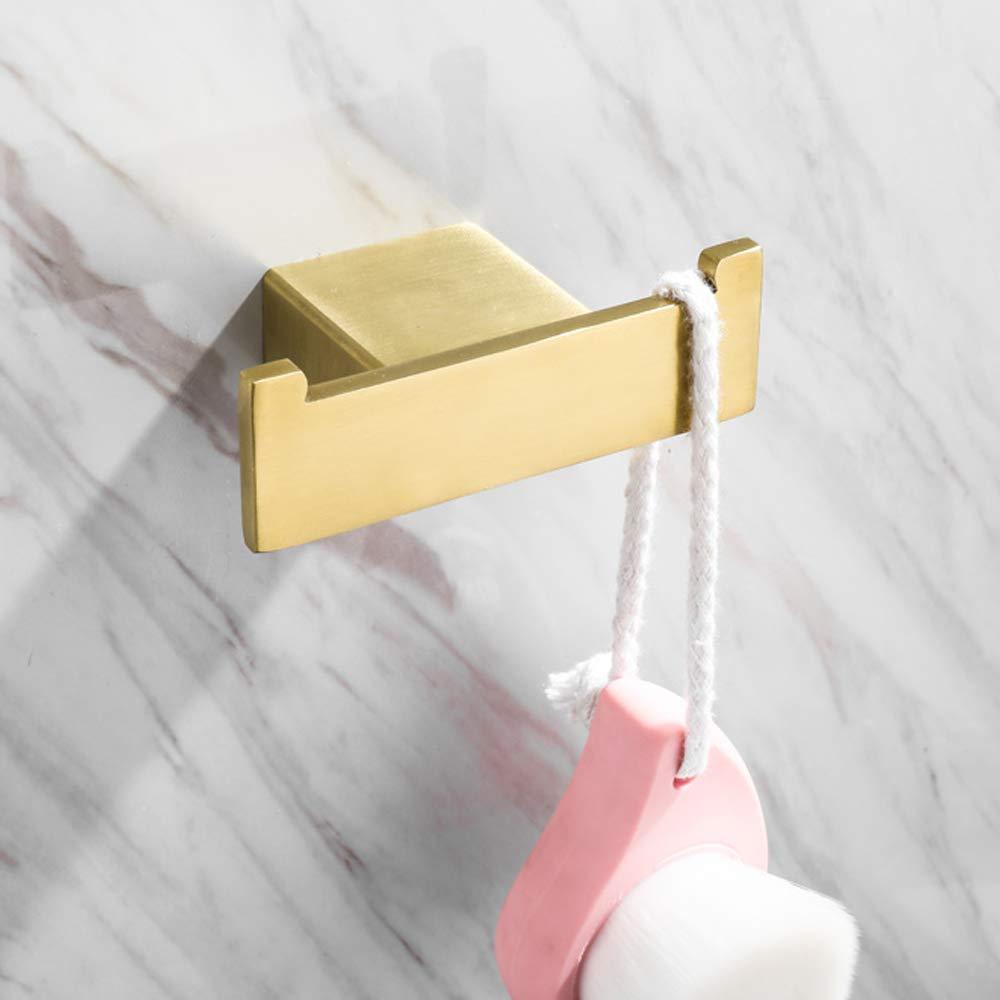 BATHSIR Gold Towel Hook, Robe Hook for Bathroom Wall Mount Brushed Gold Double Coat Hanger Stainless Steel Double Towel Look - NewNest Australia