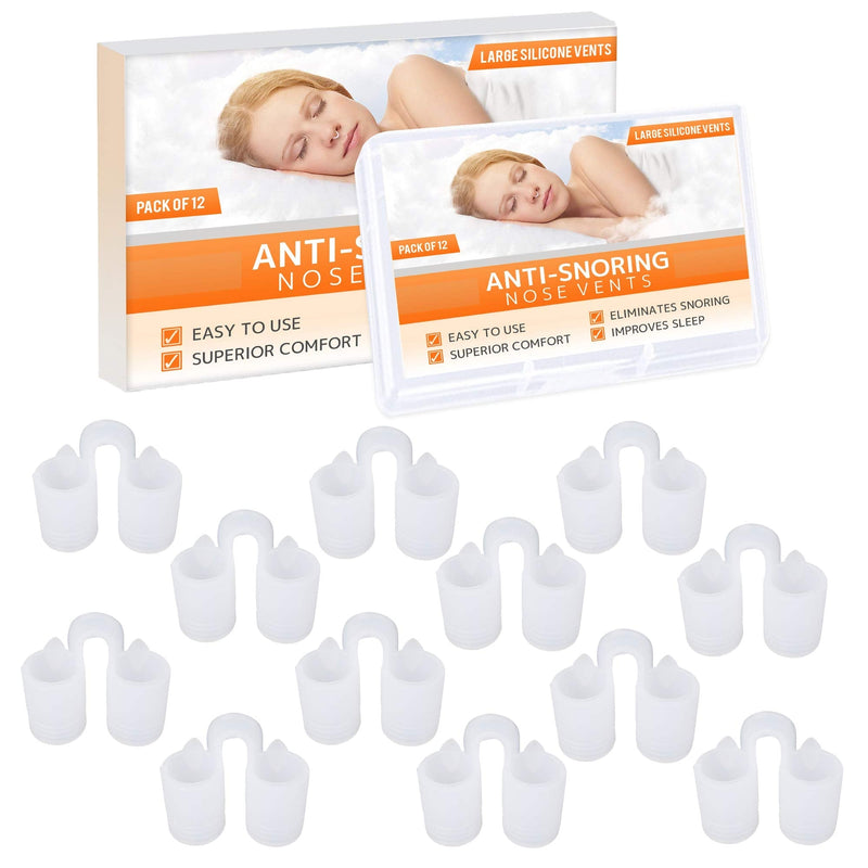 Premium Nose Relief Nasal Dilator - (Pack of 12 Large Size) Soft Silicone Vents - A Simple Solution for Sleeper - Perfect for Nasal Breathers by Mobi Lock Beauty - NewNest Australia