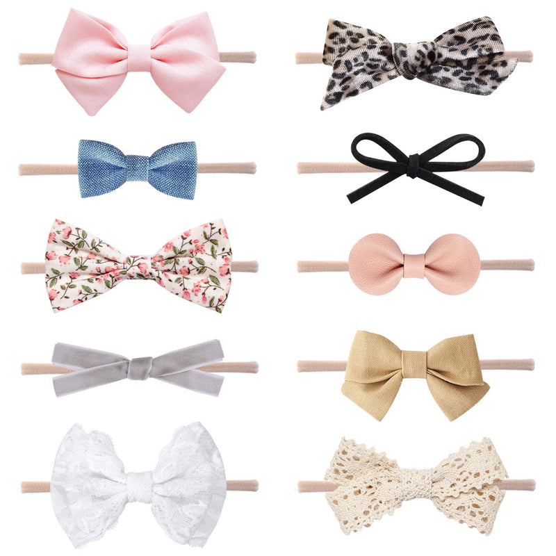 Baby Girl Headbands and Bows, Newborn Infant Toddler Nylon Hairbands Hair Accessories by LittleJoJo Honey - NewNest Australia